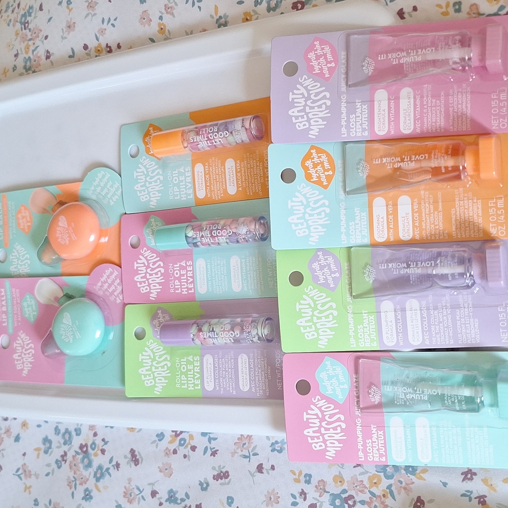 Impressions Beauty Roll-On Lip Oil Trio - Orange, Purple, Pink ,